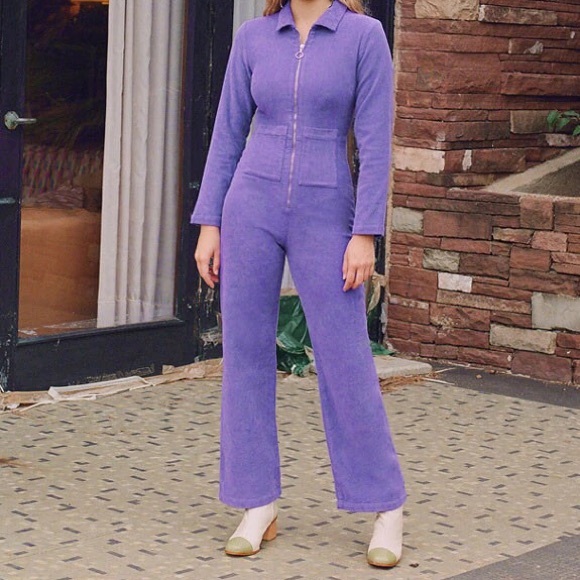 Paloma Wool Paufi Corduroy Purple Jumpsuit - Picture 3 of 8